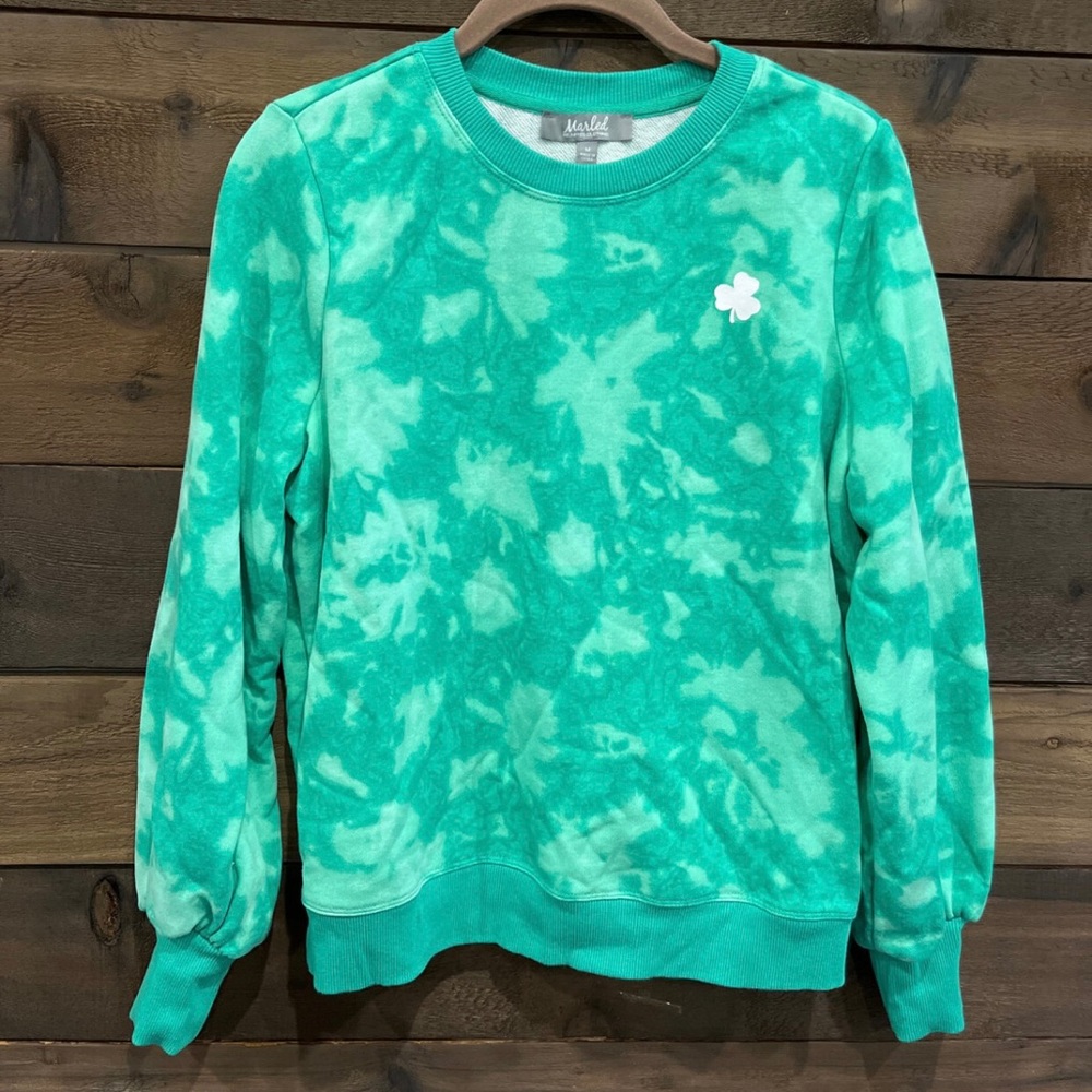 Green Tie Dye Shamrock Sweatshirt